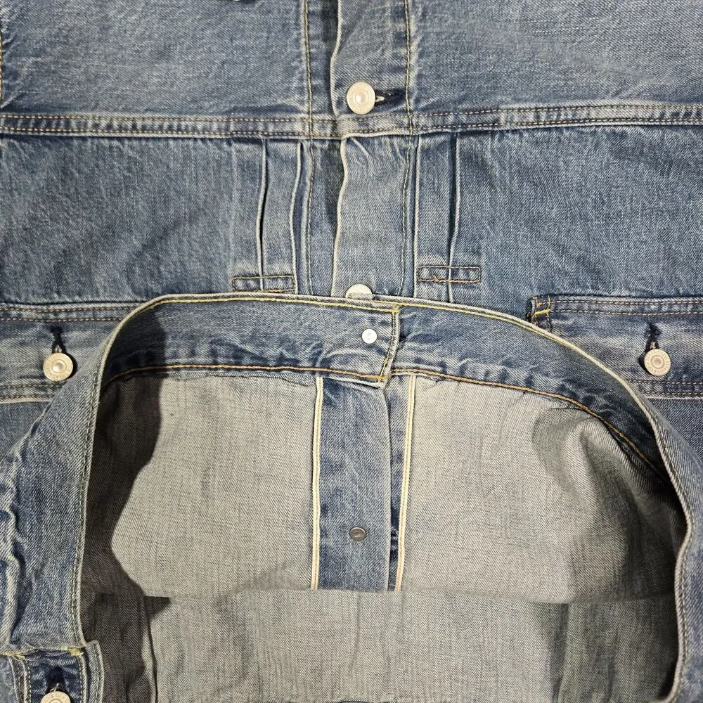 Levi's Premium Type II Two 2‎ Selvedge Denim Trucker Jacket Indigo Men Size XL